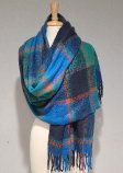 Cashmere Feel Plaid Scarf Shawl Blue/Green