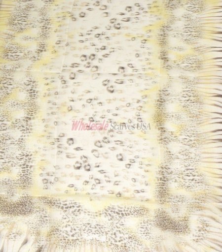 (image for) Premium Animal Print Scarf S0126 Yellow