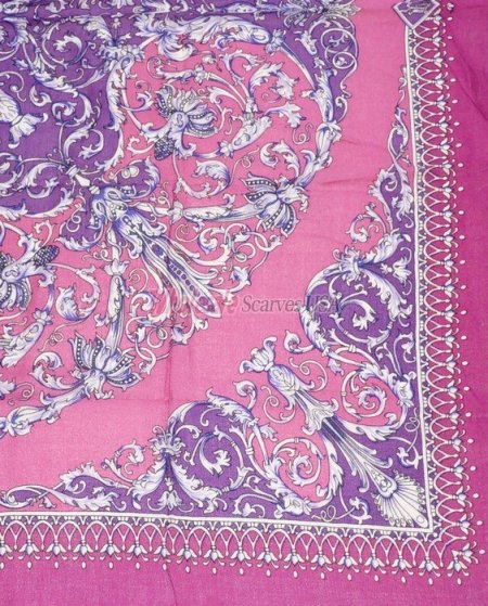 (image for) Premium Wool Blend Print Wrap S0143 Pink