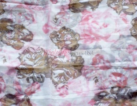 (image for) Premium flower print scarf #s0616-1
