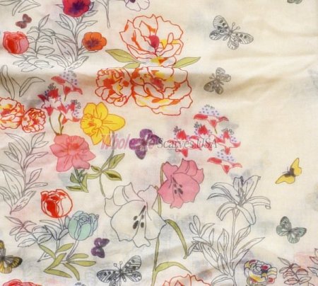 (image for) Premium flower print scarf #s0644-1