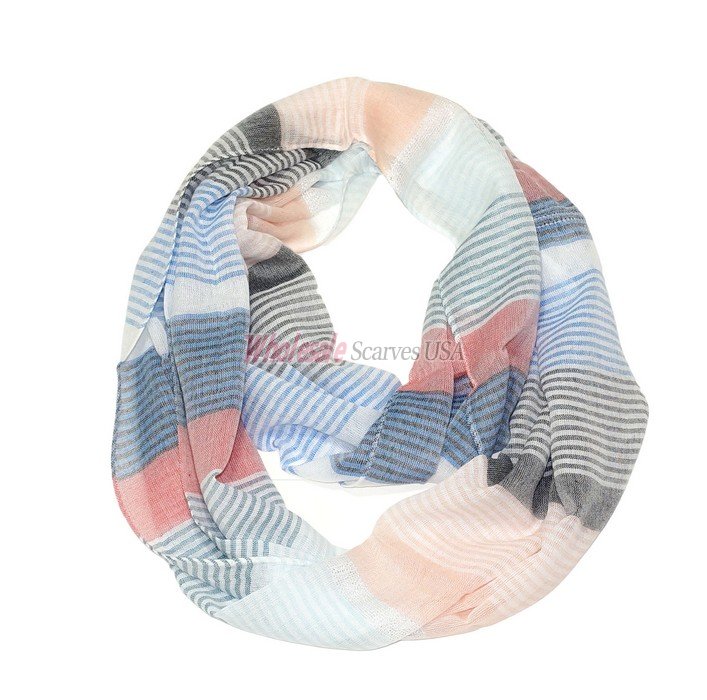 (image for) Premium Infinity Print Scarf S0029 Blue