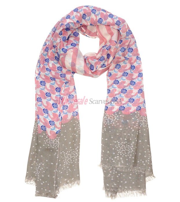 (image for) Premium Modal Print Scarf S0046 Pink