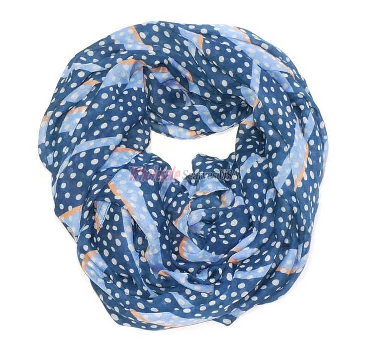 (image for) Premium Infinity Print Scarf S0117 Blue