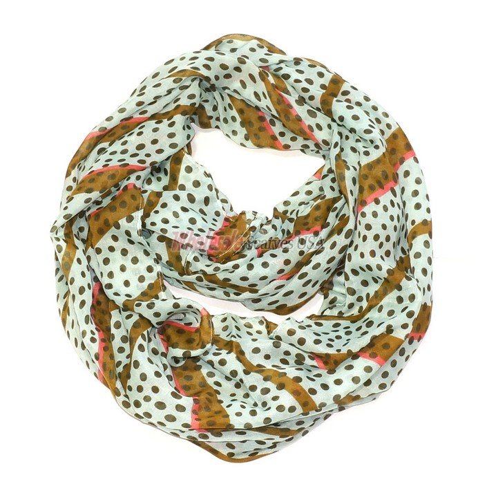 (image for) Premium Infinity Print Scarf S0117 Green