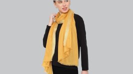 Gold Zari Border Scarf