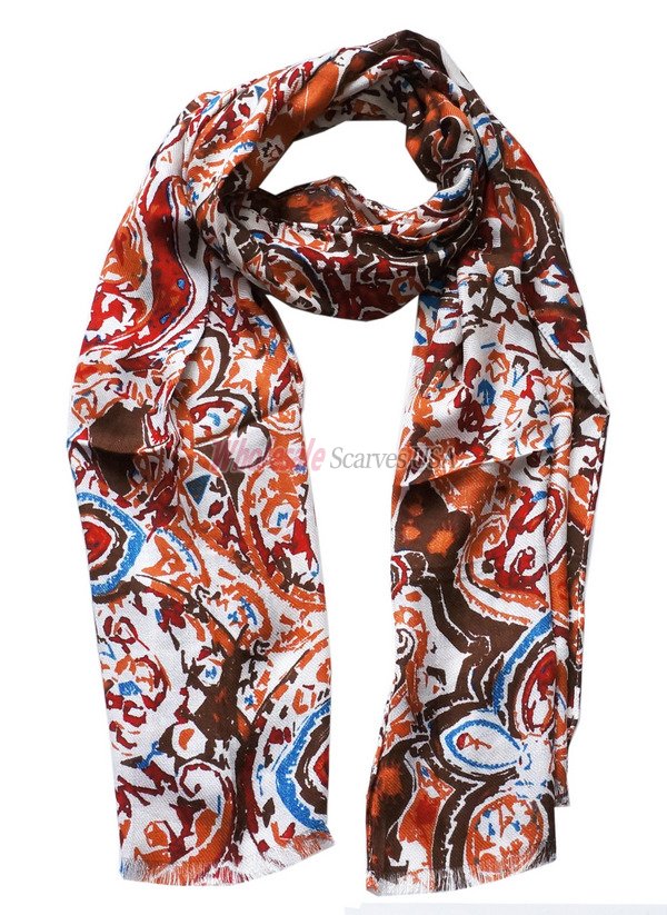 (image for) Premium flower print scarf #s0618-1
