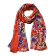 (image for) Premium flower print scarf #s0624-1