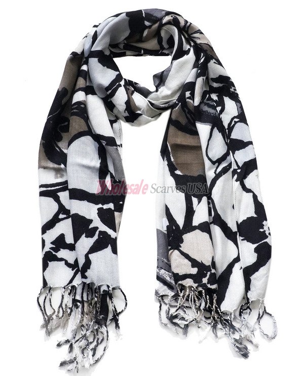 (image for) Premium flower print scarf #s0625-1