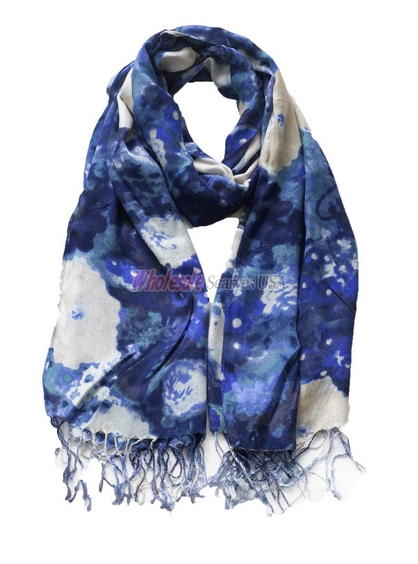 (image for) Premium flower print scarf #s0655-1