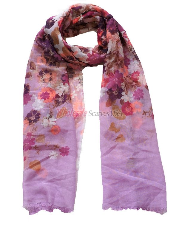 (image for) Premium flower print scarf #s0672-1