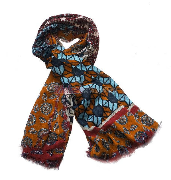 (image for) Premium flower print scarf #s0687-1