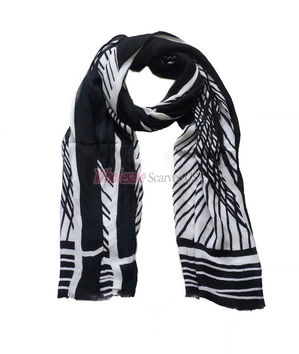 (image for) Premium stripe print scarf#s0692-1