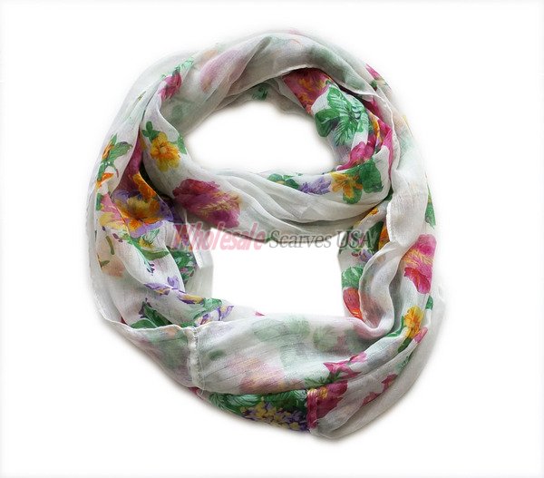 (image for) Infinity flower print scarf#s0697-1