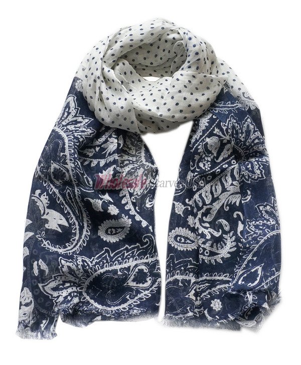 (image for) Premium dot print scarf#s0733-1