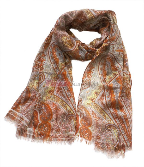 (image for) Premium paisley print scarf #s0750-1