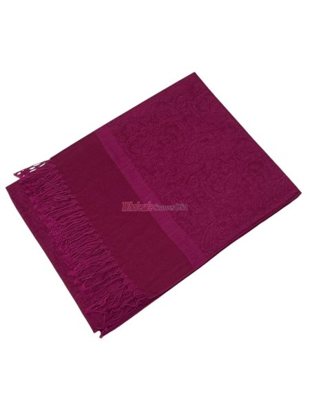 (image for) Paisley Jacquard Shawl Dark Cerise