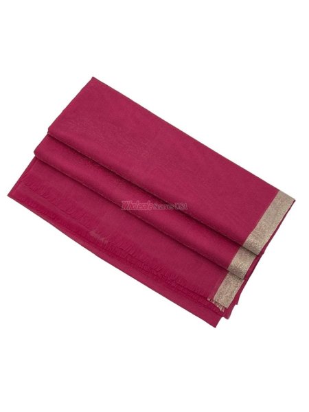 (image for) Gold Zari Border Shawl 12-pack Hot Pink