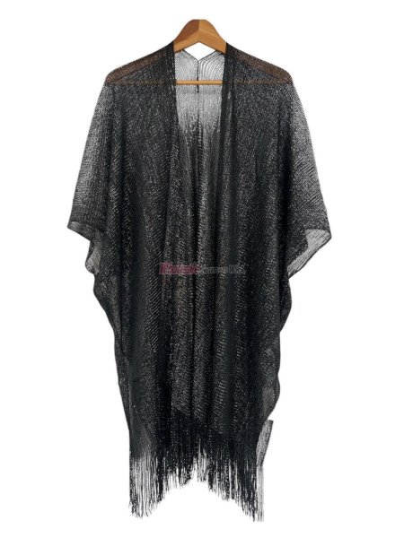 (image for) Glitter Tassel Shawl Black