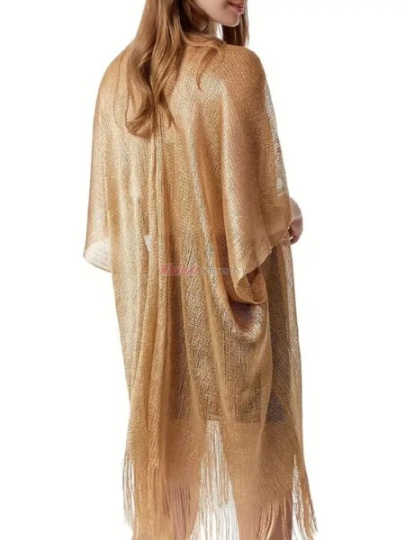 (image for) Glitter Tassel Shawl Gold