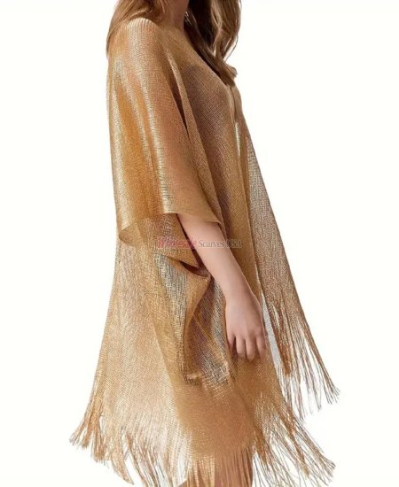 (image for) Glitter Tassel Shawl Gold