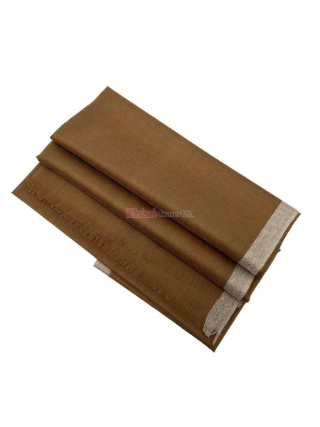 (image for) Gold Zari Border Shawl 12-pack Camel