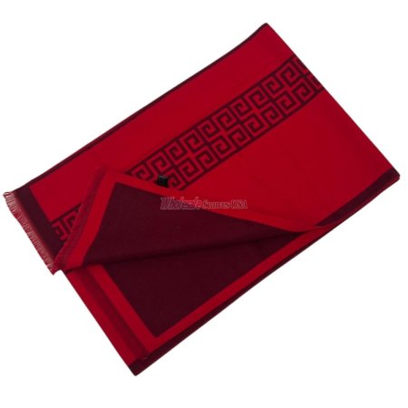 (image for) Reversible Cashmere Feel Scarf with Holiday Design 12-pack Red/Black