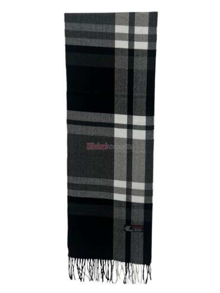 (image for) Cashmere Feel Plaid Scarf 12-pack Black/White