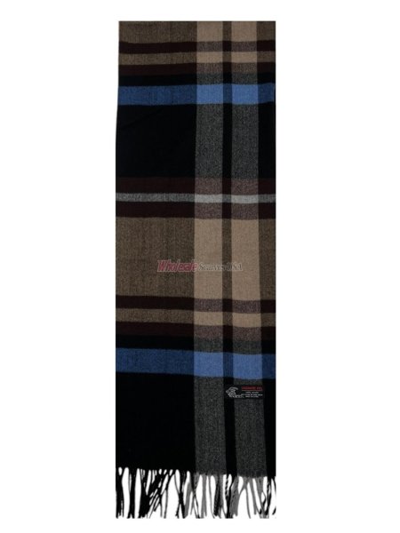 (image for) Cashmere Feel Plaid Scarf 12-pack Brown/Blue/Grey/Black