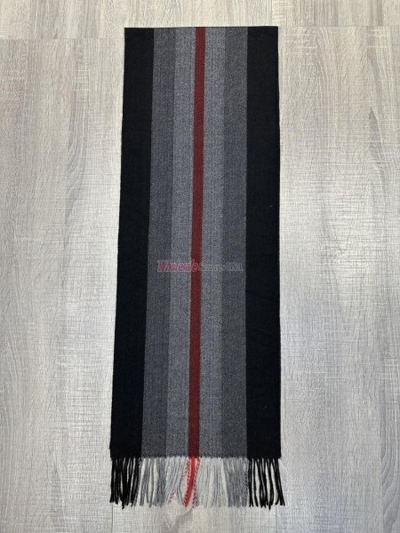 (image for) Cashmere Feel Scarf 12-pack Grey with Red Stripe SW-40