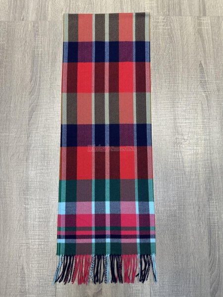 (image for) Cashmere Feel Plaid Scarf 12-pack Red/Green/Blue/Navy