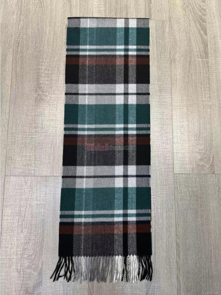 (image for) Plaid Cashmere Feel Scarf 12-pack Green/Grey /Brown SW-53