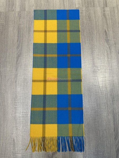 (image for) Cashmere Feel Plaid Scarf 12-pack Blue/Yellow SW-59