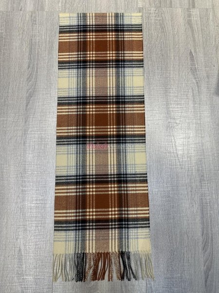 (image for) Cashmere Feel Plaid Scarf 12-pack Neutral/Brown/Black