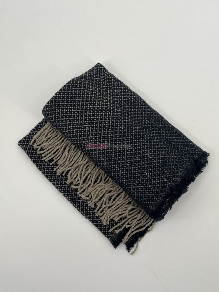 (image for) Woven Cashmere Feel Shawl Navy