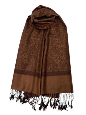 Paisley Jacquard Shawl Dark Cholocate