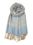 (image for) Paisley Jacquard Shawl Light Tan/ Light Blue