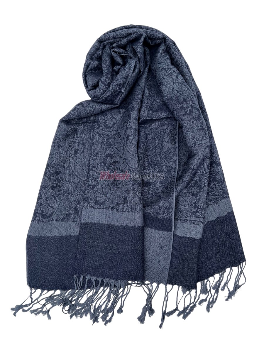 安い卸売り YANTOR Paisley Jacquard Wool Stole NAVY | dilo.com.co