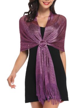 Sparkling Metallic Shawls and Wraps Purple