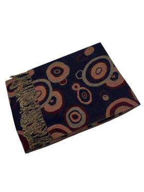 Circle Design Scarf Navy