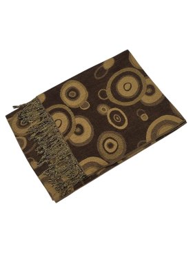 Circle Design Scarf Brown