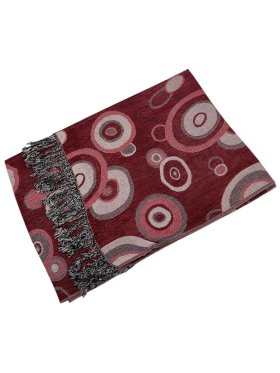 Circle Design Scarf Red / White