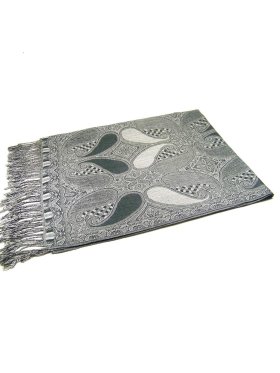 Beautiful Paisley Pashmina Grey