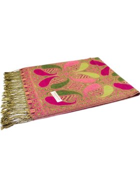 Beautiful Paisley Pashmina Hot Pink/ Olive