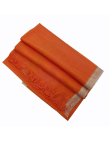 (image for) Gold Zari Border Shawl 12-pack Orange