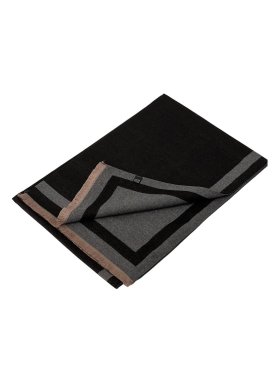 Reversible Oversized Border Cashmere Shawl: Black7909 Reversible Oversized Border Cashmere Shawl: Black7909