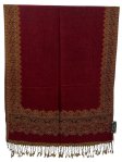 (image for) Jacquard Border Scarf Jujuba Red