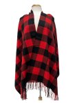 (image for) Cashmere Feel Buffalo check Shawl Red/Black