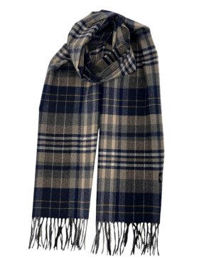 Cashmere Feel Classic Scarf Navy/White/Grey/Yellow