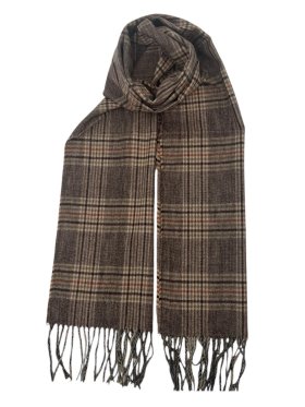 Woven Plaid Cashmere Feel Scarf 12-pack Taupe C22-1